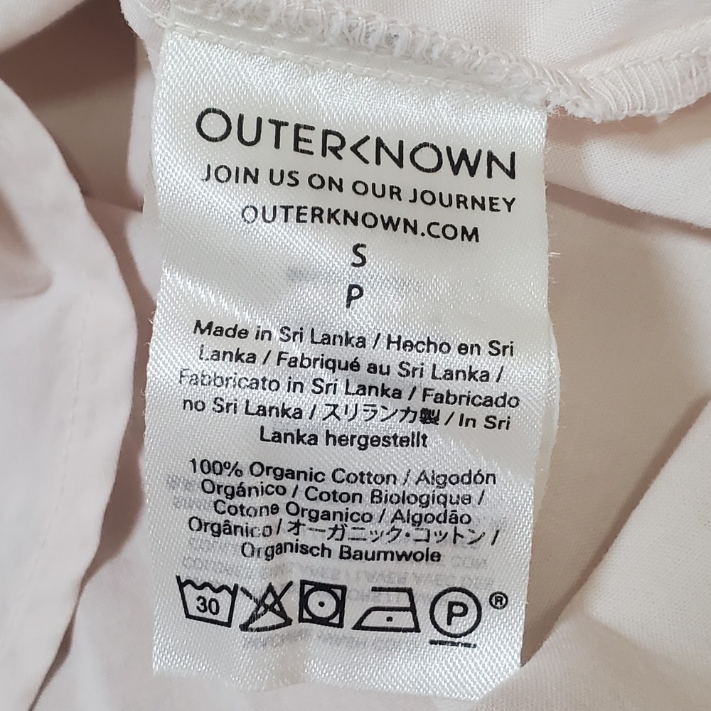 Outerknown Button Down Organic Cotton Top Eco Core Size S Western Quiet Luxury - Picture 5 of 6